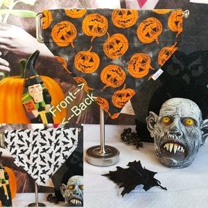 š¶ 3 for $15 * Pablo Halloween Pumpkin & Crow Reversible Dog Bandana